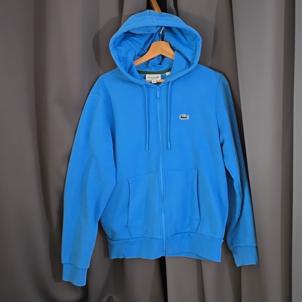 Men's Light Blue Lacoste Zip Up Hoodie